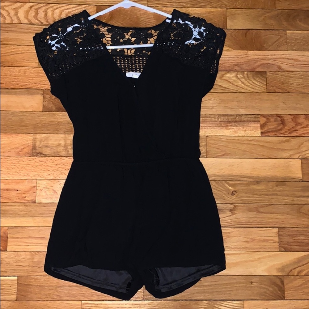 Black romper with laced top